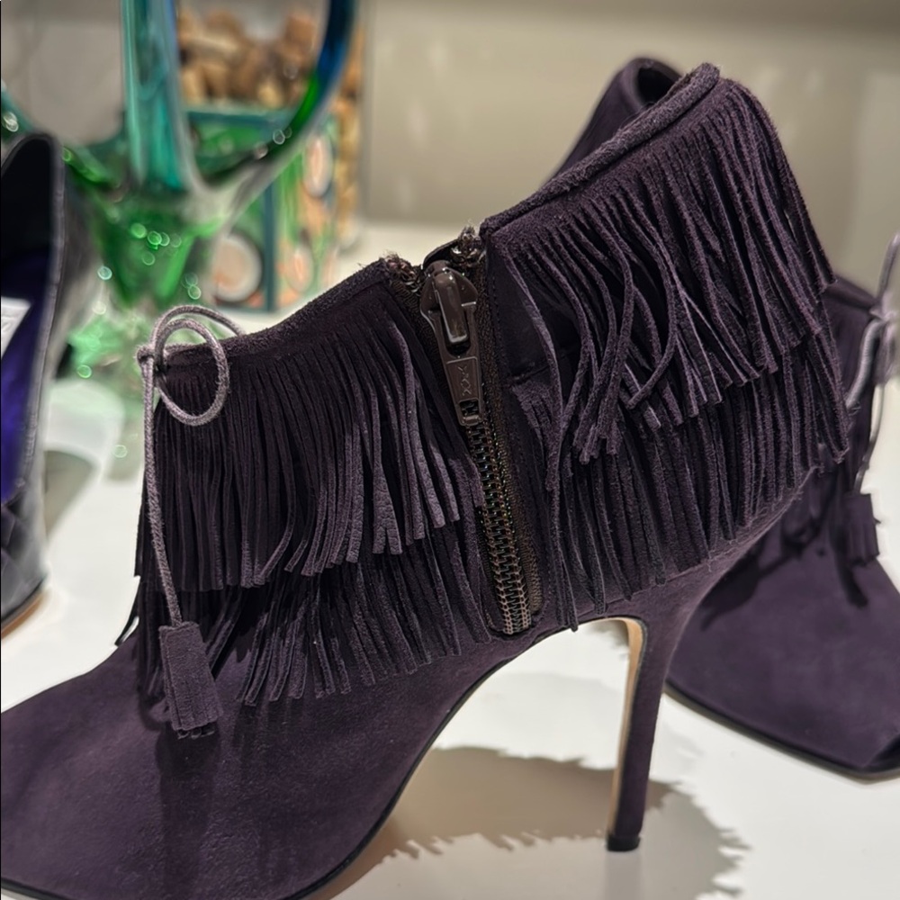 Manolo Blahnik open toe stiletto with fringe Size 6 EUC - Picture 3 of 8